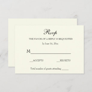 Elegant Simple UAWG Ivory RSVP Karte