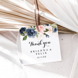 Elegant Simple Unique Winter Floral Wedding Geschenkanhänger