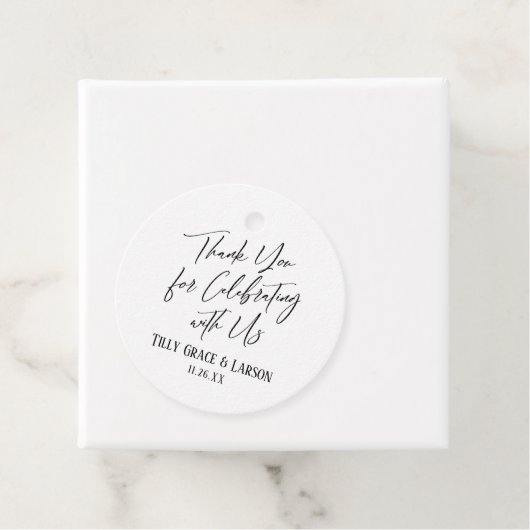 Elegant Simple Vielen Dank für das Feiern mit uns Geschenkanhänger (Beispiel)