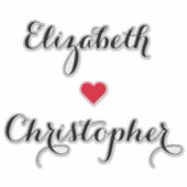 Elegant Simple Wedding Couple Newlyweds Gepäck Aufkleber (Vorderseite)