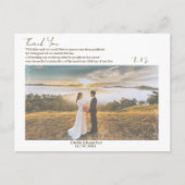 Elegant Simple Wedding Dankeschön Cards Postkarte (Vorderseite)