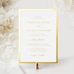 Elegant Simple Wedding Folieneinladung<br><div class="desc">Elegante einfache Einladung zum Hochzeitsfeiern. Einfach und stilvoll präsentiert sich diese formelle Hochzeitseinladung mit einem eleganten Rahmen und einer eleganten Kalligraphie,  die in echter Goldfolie gepresst wird.</div>