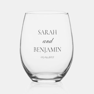 Elegant Simple Wedding Keepake Geschenk Weinglas Ohne Stiel