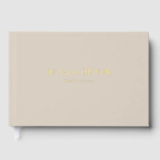 Elegant Simple Wedding | Linen Foil Design Gästebuch