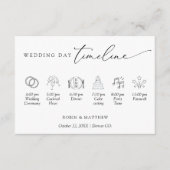 Elegant Simple Wedding Timeline Begleitkarte (Vorderseite)