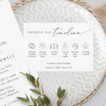 Elegant Simple Wedding Timeline Begleitkarte<br><div class="desc">Helfen Sie Ihren Gästen, mit dieser eleganten Einsteckkarte für die Hochzeitsfeier im bleibe zu den Veranstaltungen. Auch als Programmkarte mit Details zum Hochzeitsprogramm auf der Rückseite erhältlich. Elegantes, einfaches und modernes Design mit zarten Timeline Icon Bildern. Die Möglichkeit, mit den bereitgestellten Textfeldern Ihre eigene Veranstaltungszeit hinzuzufügen und sogar die Reihenfolge...</div>