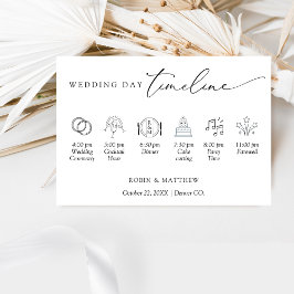 Elegant Simple Wedding Timeline Begleitkarte