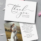 Elegant Simple Wedding Vielen Dank Script-Foto Dankeskarte