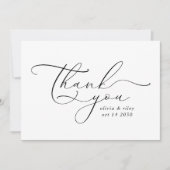 Elegant Simple Wedding Vielen Dank Script-Foto Dankeskarte (Vorderseite)