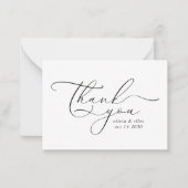 Elegant Simple Wedding Vielen Dank Script-Foto Mitteilungskarte (Vorderseite)