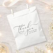 Elegant Simple Wedding Vielen Dank Script Geschenktütchen (Ausgeschnitten)