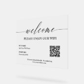 Elegant Simple Welcome Enjoy WiFi QR Code Acrylschild (Winkel)