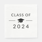 Elegant Simple White Class 2025 Graduation Party Serviette (Vorderseite)