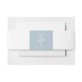 Elegant Simple White Gray Monogram Wedding Einladungsbanderole