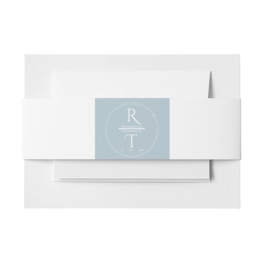 Elegant Simple White Gray Monogram Wedding Einladungsbanderole (Vorderseite Beispiel)