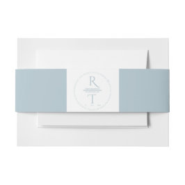 Elegant Simple White Gray Monogram Wedding Einladungsbanderole