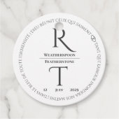 Elegant Simple White Gray Monogram Wedding Geschenkanhänger (Vorderseite)