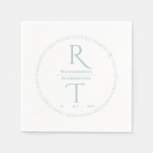 Elegant Simple White Gray Monogram Wedding Serviette (Vorderseite)