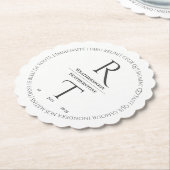 Elegant Simple White Gray Monogram Wedding Untersetzer (angewinkelt)