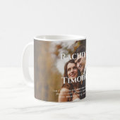 Elegant Simple White Gray Script Wedding Kaffeetasse (Vorderseite Links)