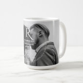 Elegant Simple White Gray Script Wedding Kaffeetasse (VorderseiteRechts)