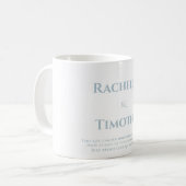 Elegant Simple White Gray Script Wedding Kaffeetasse (Vorderseite Links)