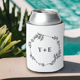 Elegant Simple White Mit Monogramm Wedding Dosenkühler