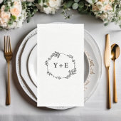 Elegant Simple White Mit Monogramm Wedding Serviette