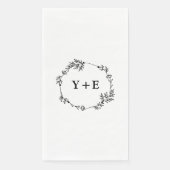 Elegant Simple White Mit Monogramm Wedding Serviette (Vorderseite)