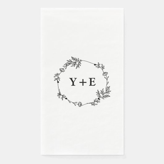 Elegant Simple White Mit Monogramm Wedding Serviette (Vorderseite)