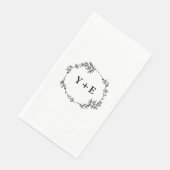 Elegant Simple White Mit Monogramm Wedding Serviette (Ecke)