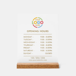 Elegant Simple White | Öffnungszeiten von Firmenlo Acrylschild