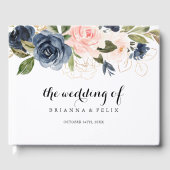 Elegant Simple Winter Floral Calligraphy Wedding Gästebuch (Vorderseite)