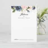 Elegant Simple Winter Floral Calligraphy Wedding Hinweiskarte (Stehend Vorderseite)
