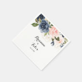Elegant Simple Winter Floral Calligraphy Wedding Serviette (Ecke)