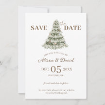 Elegant Simple Winter Wedding Save the Date