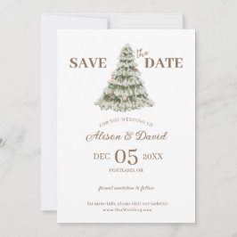 Elegant Simple Winter Wedding Save the Date Einladung