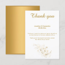 ELEGANT SIMPLES GOLD BLATT GOLD RÜCKSEITE DANKE