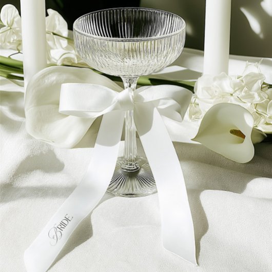 Elegant Single Inscription Bride White Wedding  Satinband