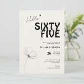 Elegant Sixty Five Bold Typography 65th Birthday Einladung (Stehend Vorderseite)