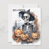 Elegant Skeleton Halloween Wassercolor (Vorderseite)