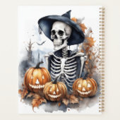 Elegant Skeleton Halloween Wassercolor Planer (Rückseite)