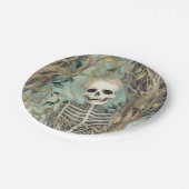 Elegant Skeleton Vintag Halloween Pappteller (Schrägansicht)