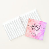 Elegant Sketchbook Ihr Name Script Marble Notizblock (Innenseite)