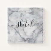 Elegant Sketchbook Ihr Name Script Marble Notizblock (Rückseite)