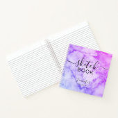 Elegant Sketchbook Ihr Name Script Marble Notizblock (Innenseite)