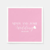 Elegant Skript schwebendes Herz Serviette (Vorderseite)