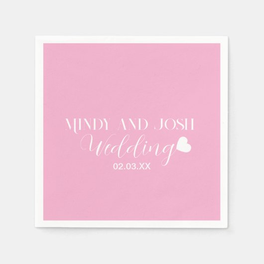 Elegant Skript schwebendes Herz Serviette (Vorderseite)