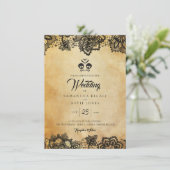 Elegant Skull Budget Halloween Thema Hochzeit Einladung (Stehend Vorderseite)