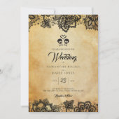 Elegant Skull Halloween Hochzeitseinladung Einladung (Vorderseite)